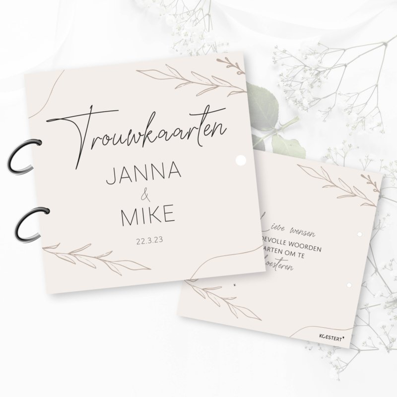 Bewaarbundel trouwkaarten elegant gepersonaliseerd