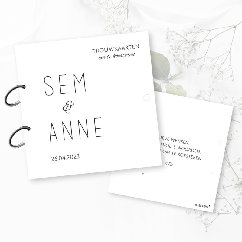 Bewaarbundel trouwkaarten minimalistic gepersonaliseerd
