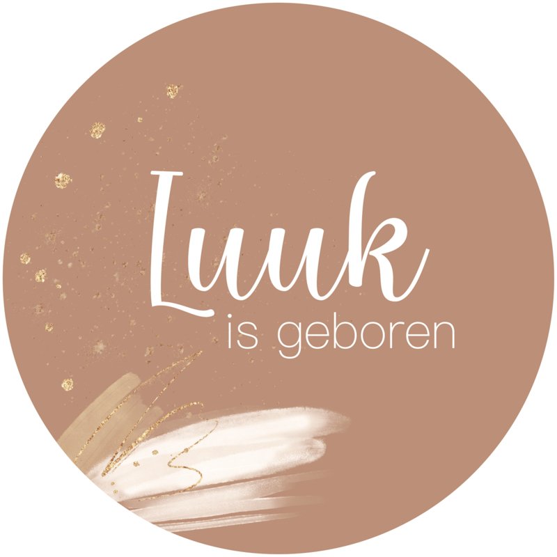 Geboorte raamsticker galaxy bruin