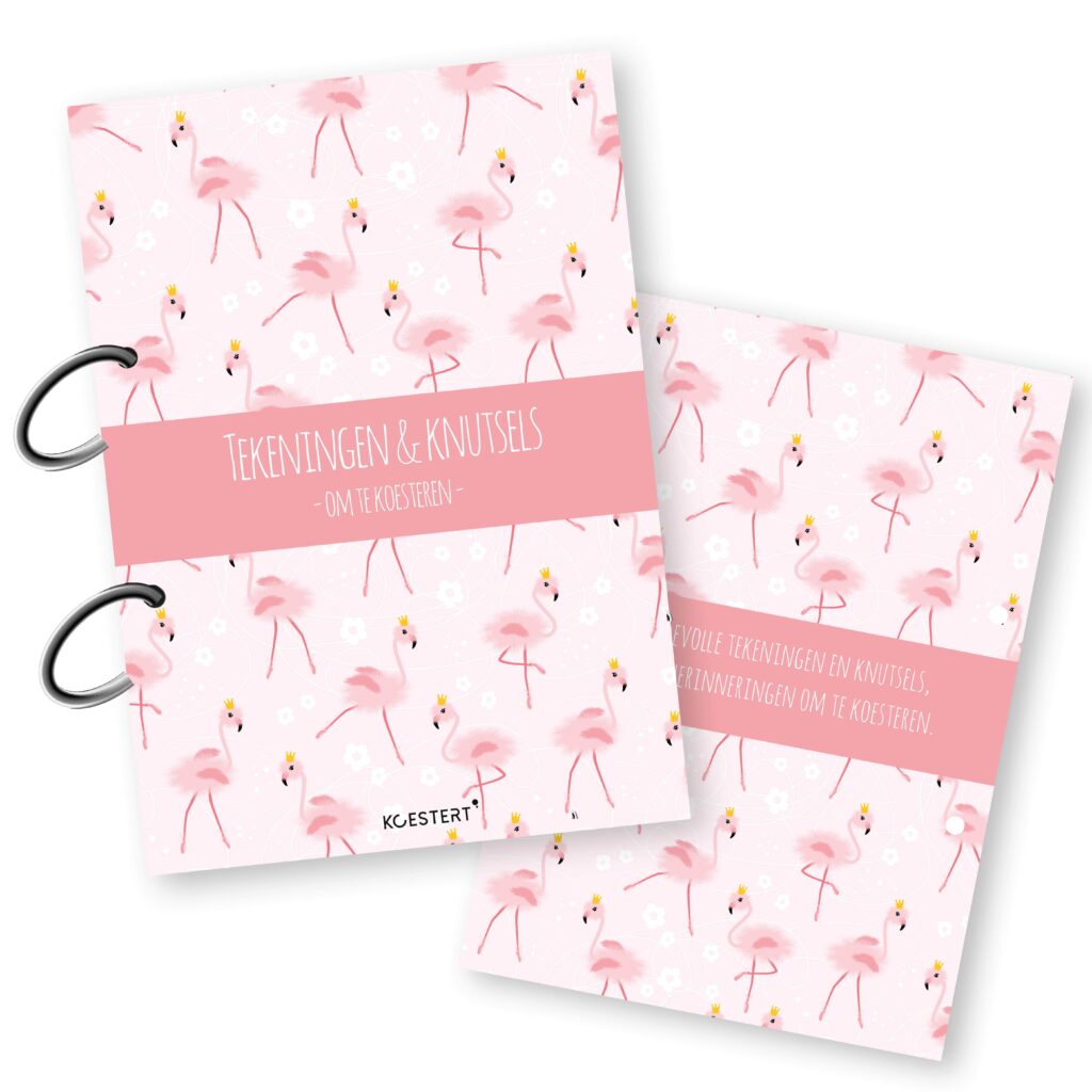 Bewaarbundel A4 tekeningen knutsels flamingo
