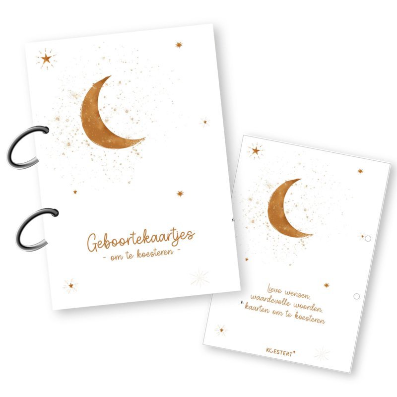 Bewaarbundel geboortekaartjes moon