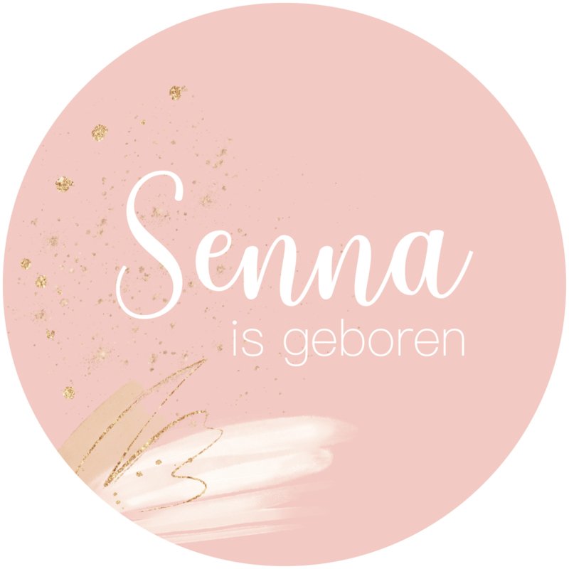 Geboorte raamsticker galaxy roze