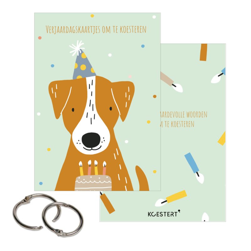 Bewaarbundel voor verjaardagskaarten hond