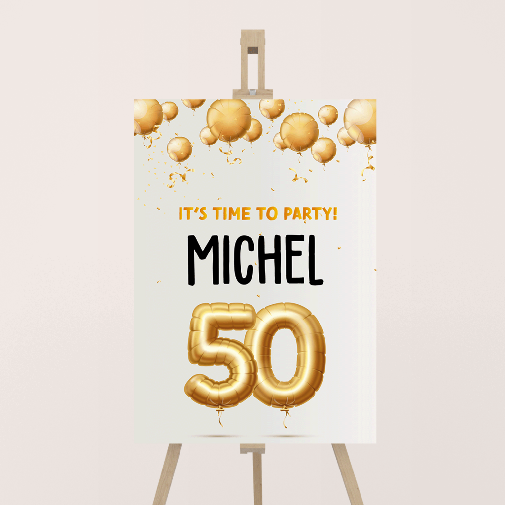 Welkomstbord verjaardag 50
