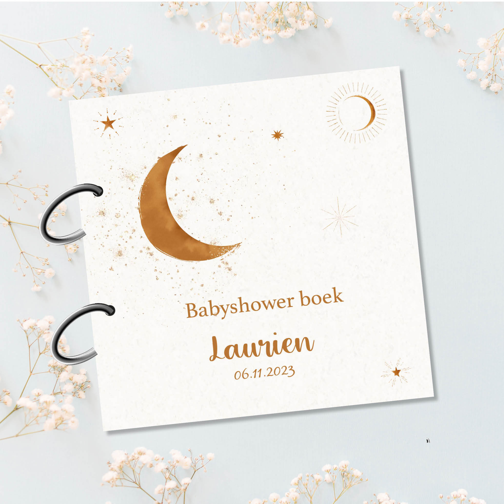 Babyshower boek | gepersonaliseerd | moon
