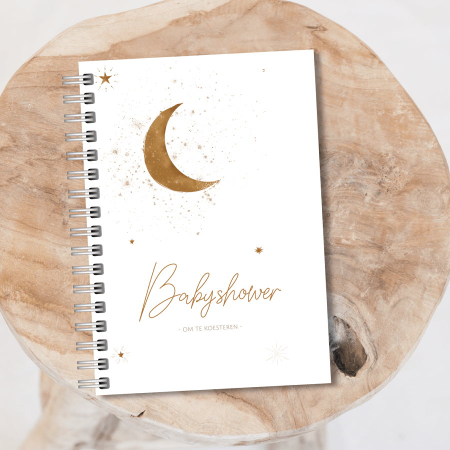 Babyshower invulboek a5 moon