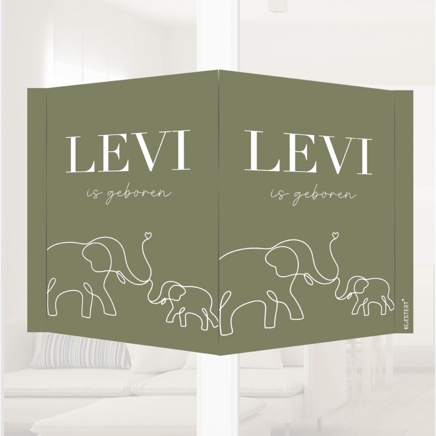 Geboorte raambord olifant groen