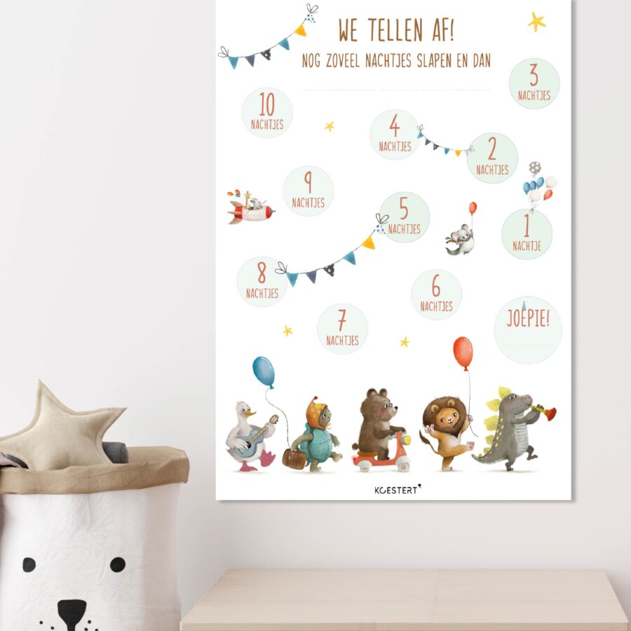 aftelkalender printable dierenparade