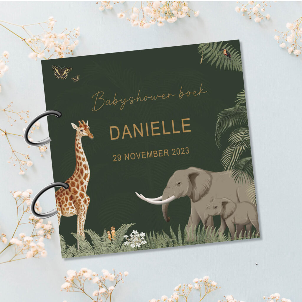 babyshower boek invulboek jungle groen