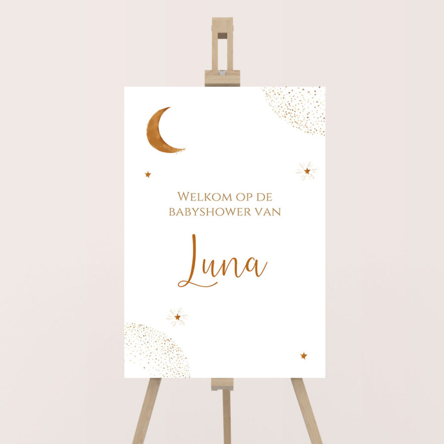 babyshowerbord welkomstbord moon