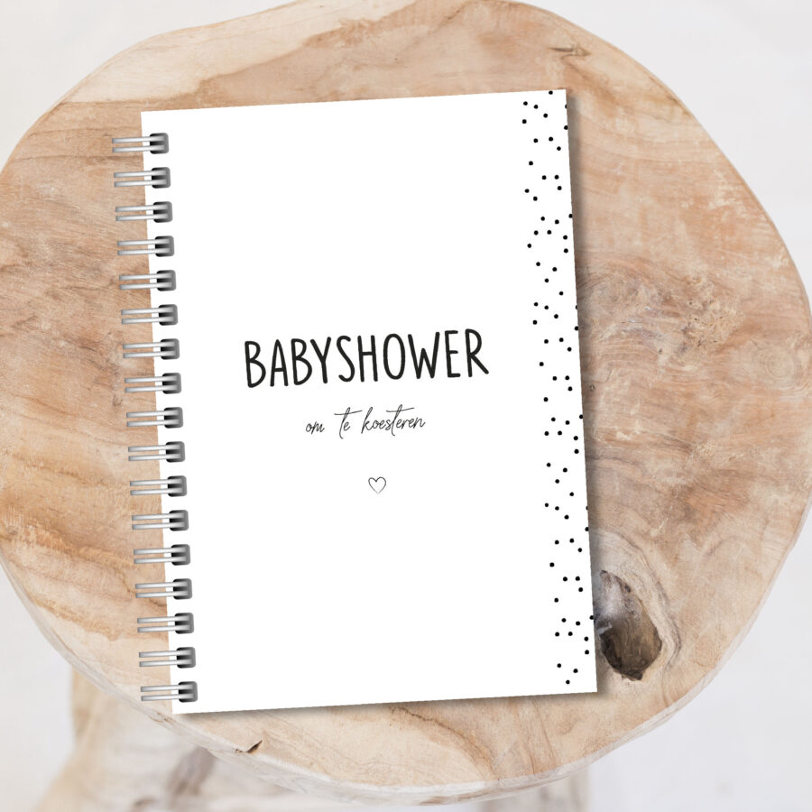 Babyshower invulboek a5 zwart wit