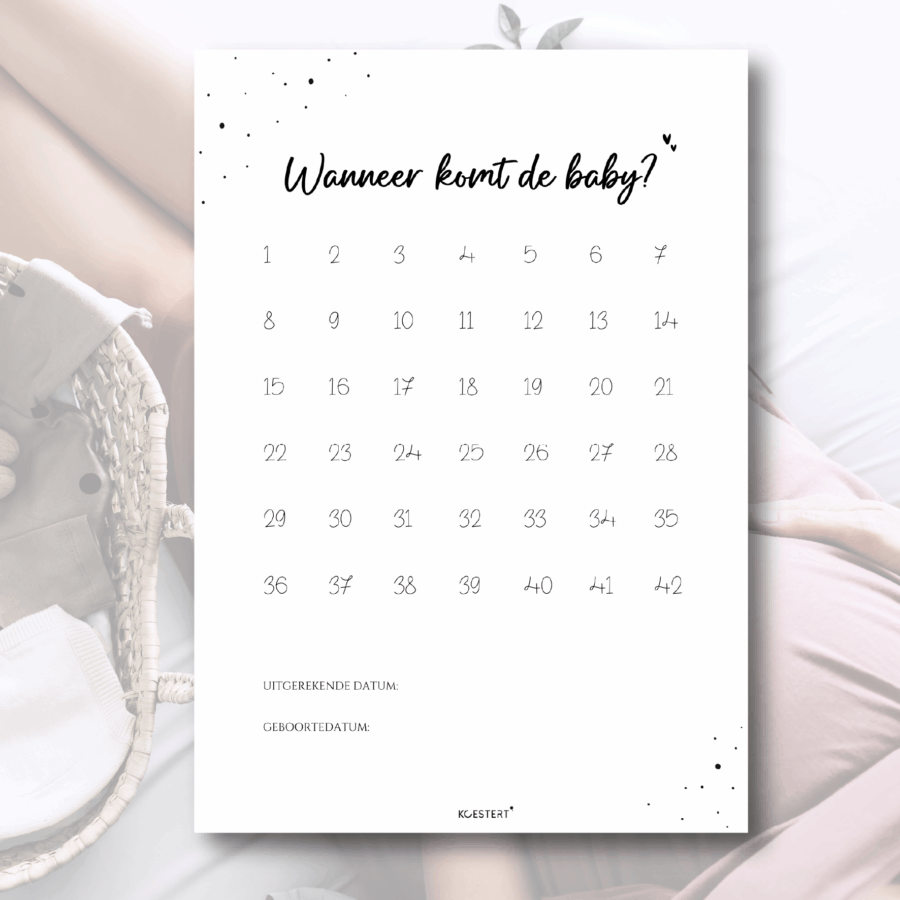 Zwangerschapskalender | baby countdown | poster | printable