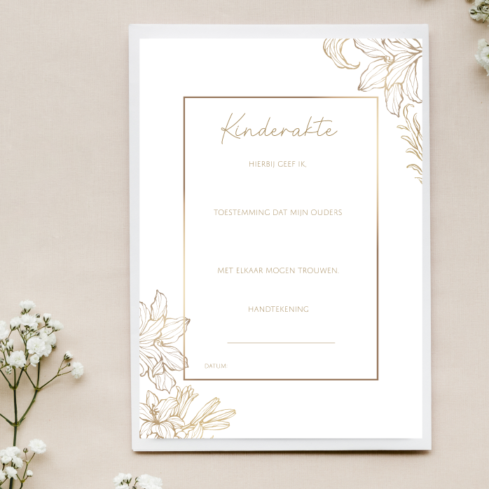 kinderakte golden flowers printable