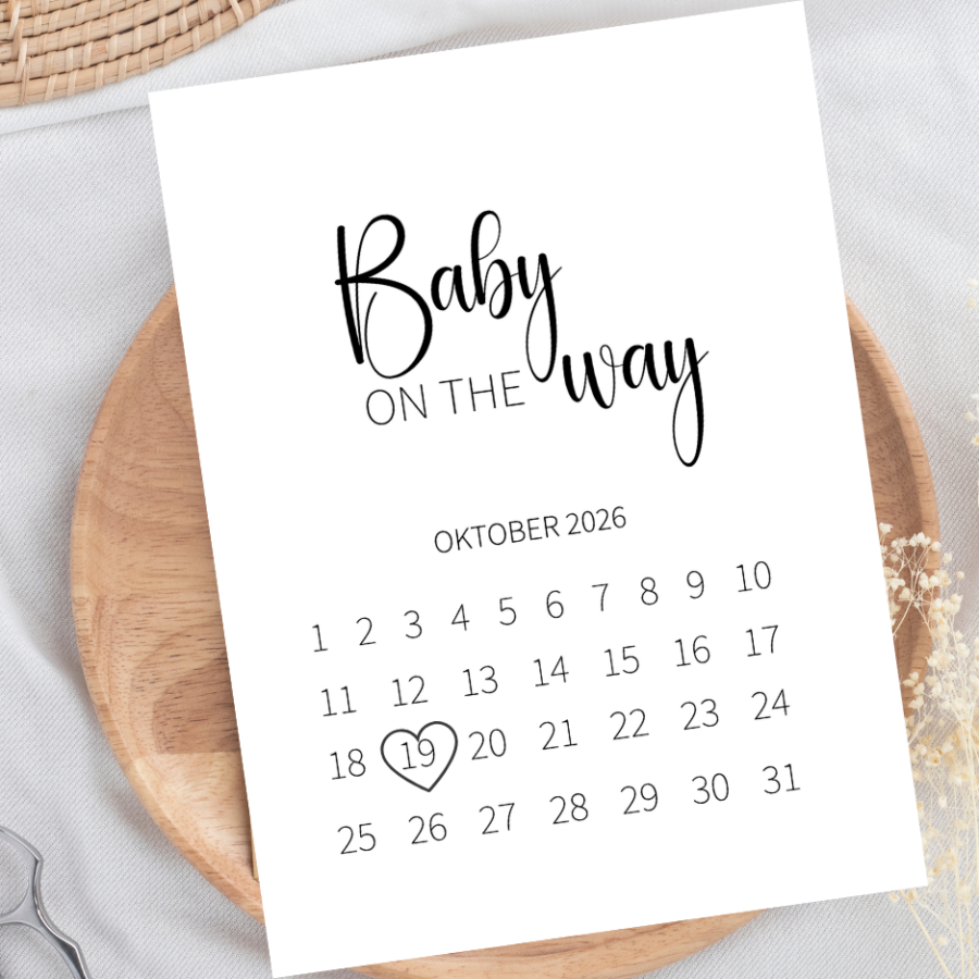 Aankondiging zwangerschap met kalender | oktober 2026