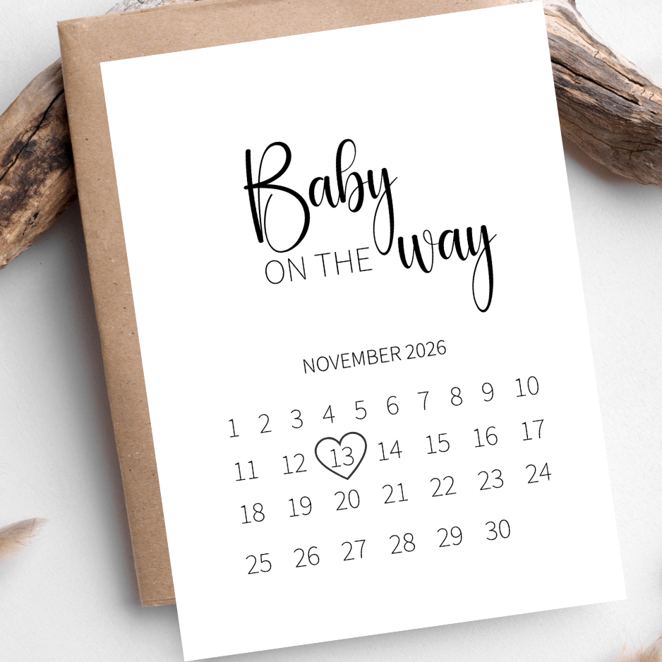 Aankondiging zwangerschap met kalender | november 2026