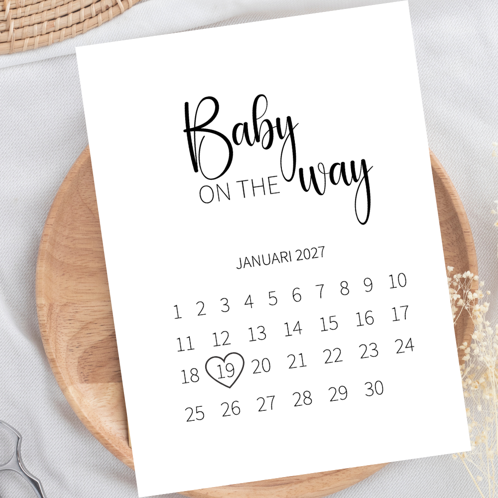 Aankondiging zwangerschap met kalender | januari 2027