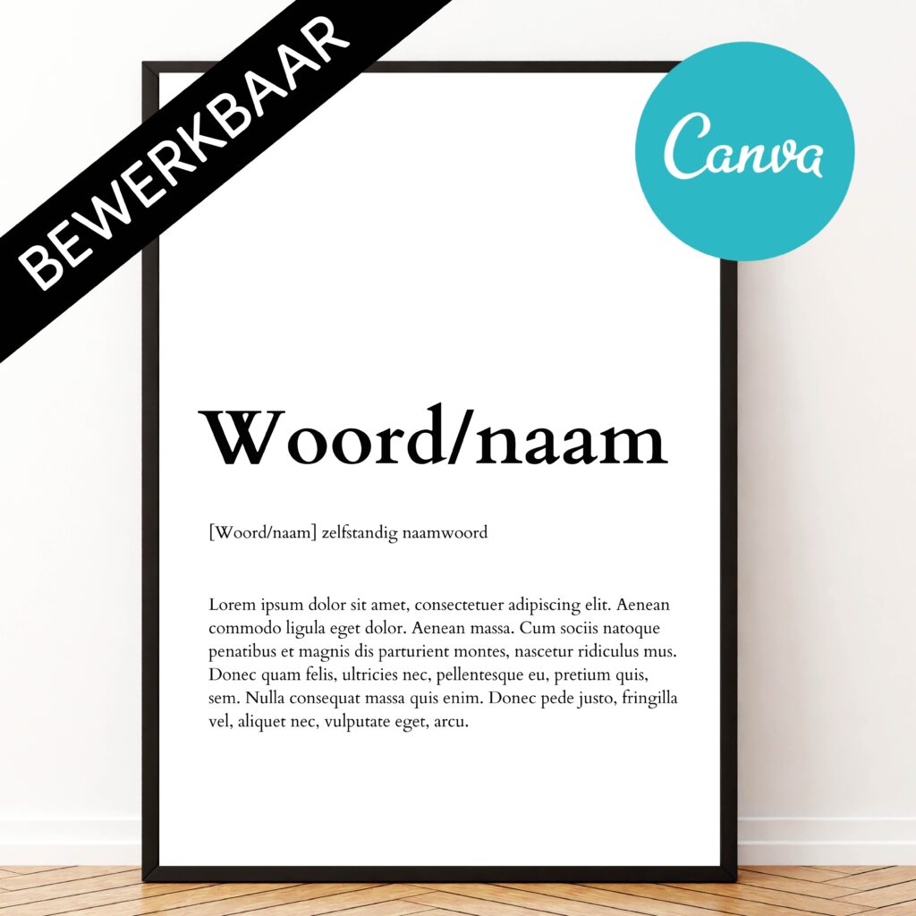poster-naam-woord-bewerkbaar-canva-betekenis-cadeau-koestert