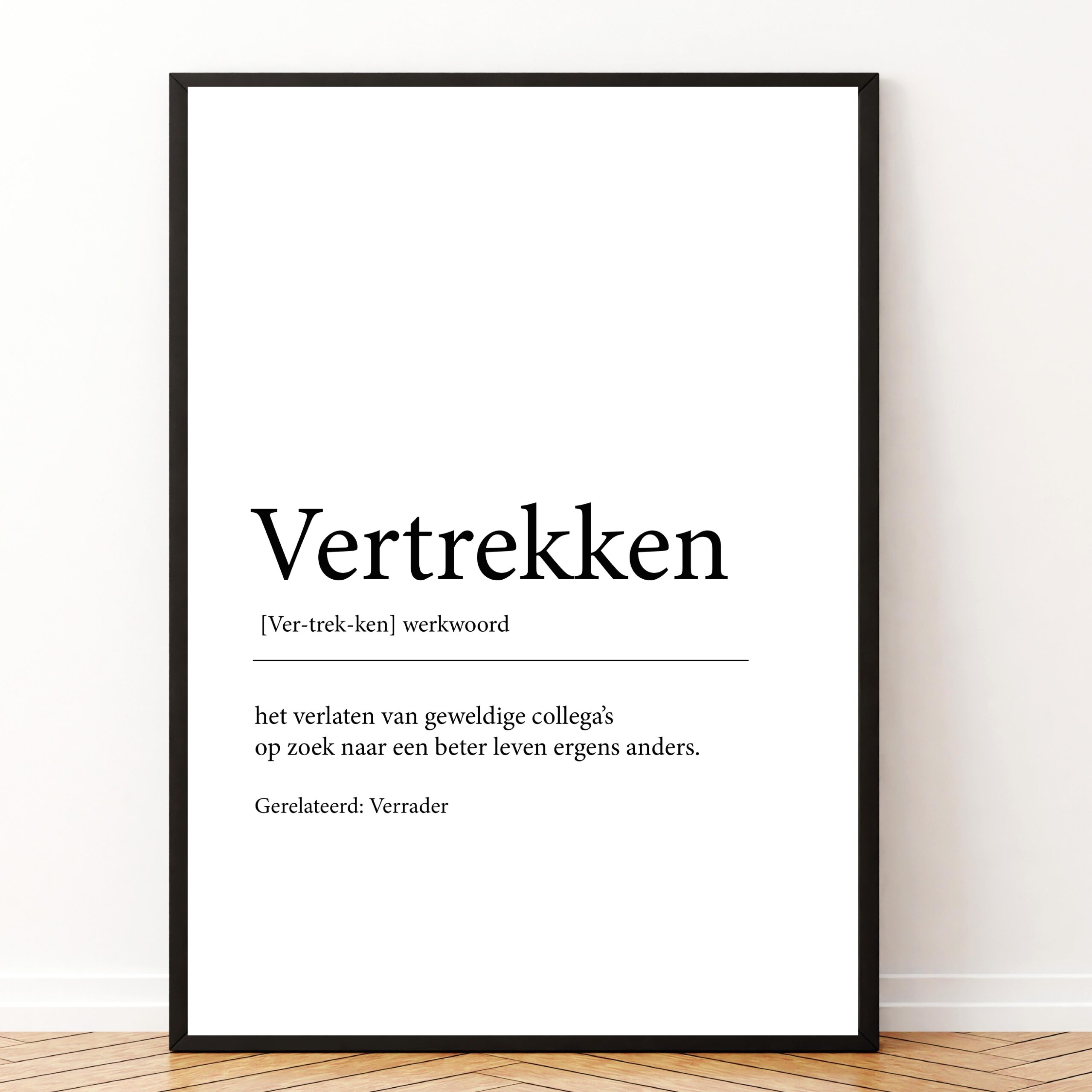 Betekenis vertrekken poster koestert