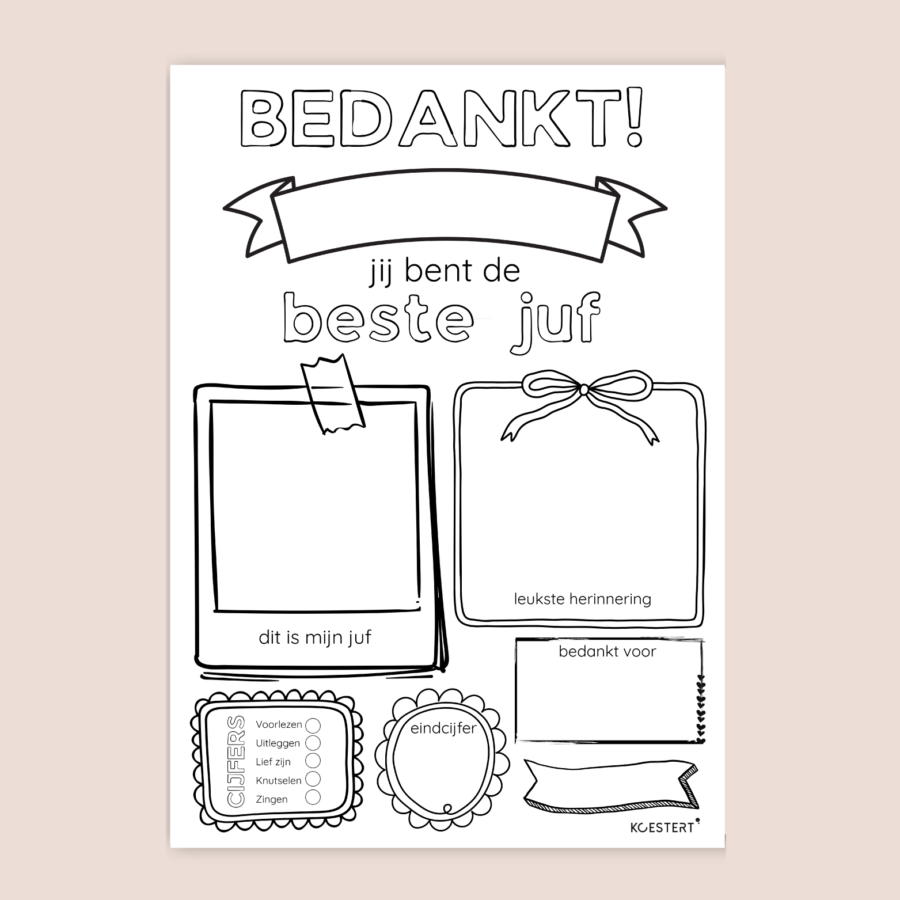 rapport kleurplaat juf printable koestert