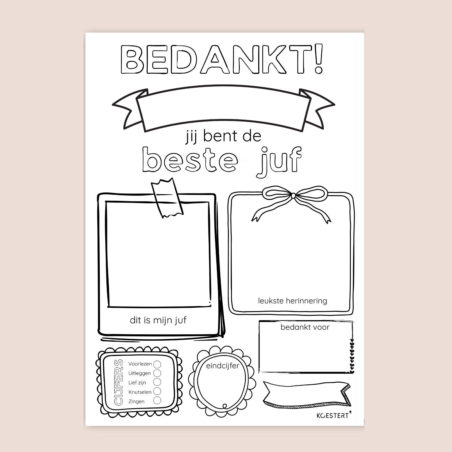 rapport kleurplaat juf printable koestert