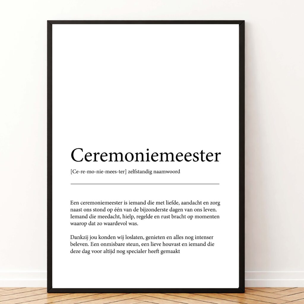 Betekenis poster ceremoniemeester printable koestert