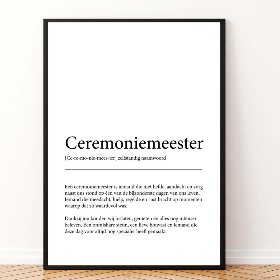 Betekenis poster ceremoniemeester printable koestert