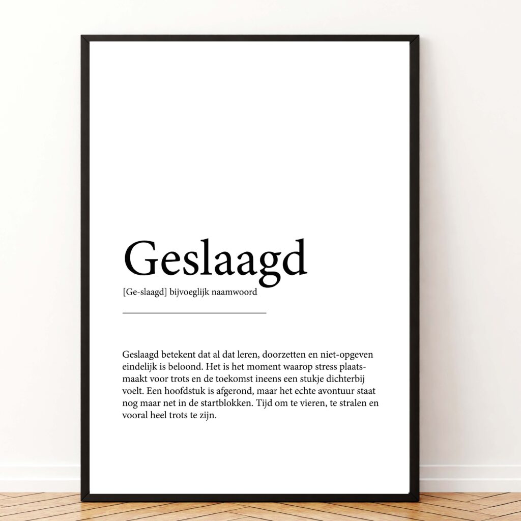Betekenis poster geslaagd printable koestert