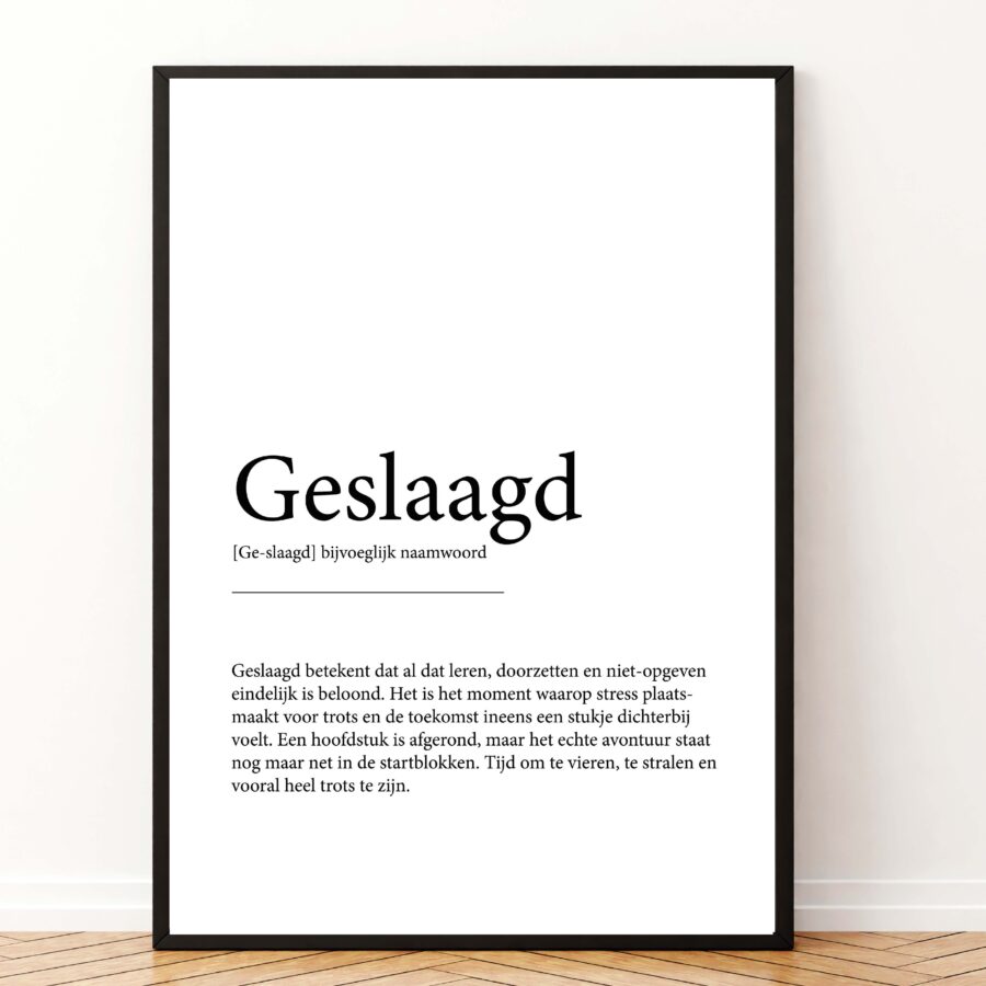 Betekenis poster geslaagd printable koestert